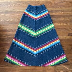 Vintage southwest maxi blanket skirt